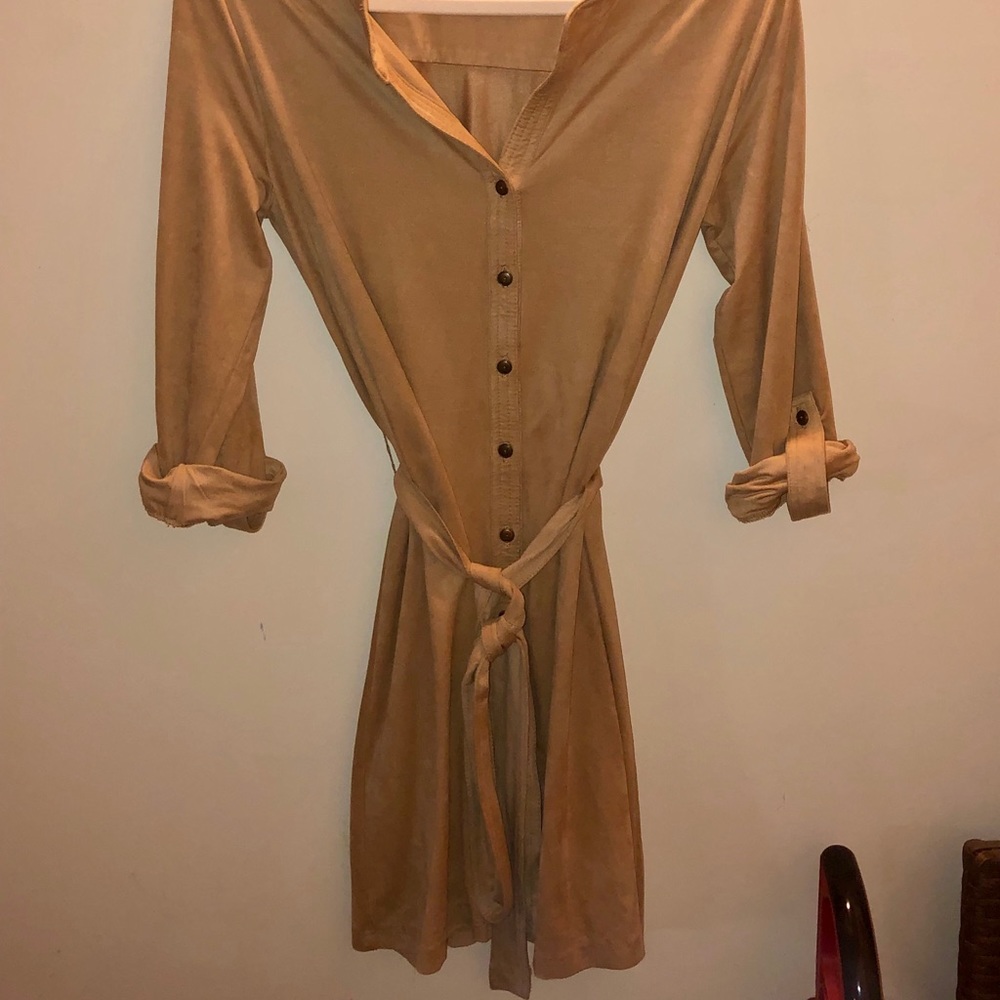 Vintage button down suede-like dress